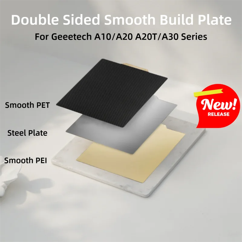 

Smooth PEI Plate for Geeetech A10/A20 A20T/A30 Series Build Plate Double Sided Smooth PEI PET Steel Sheet 235/260/310/330mm