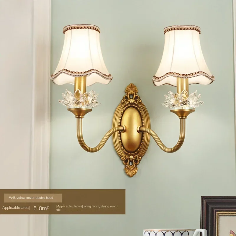 Nordic simple  lights Wall lamp all-copper American bedroom  bedside aisle balcony door