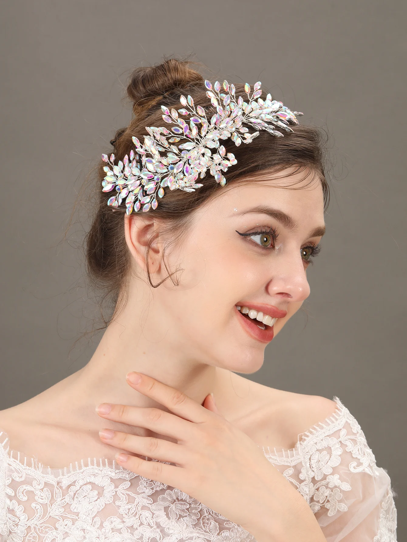 Luxury Bridal Hair Comb Clip Headband Tiara For Women Bride Handmade Bridal Wedding Hair Accessories Jewelry Comb