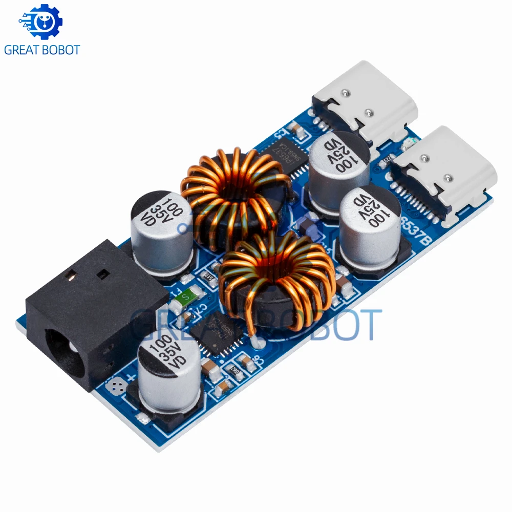 30W Dual USB Type-C Charge Module - Maker-Friendly PD/QC3.0/QC2.0 Step-Down for DIY Power Banks