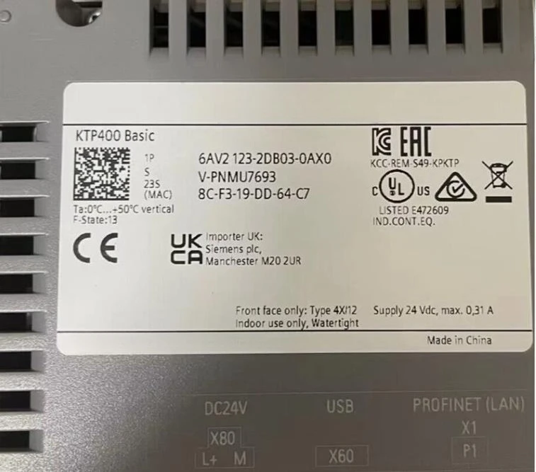 Brand New Original 6AV2123-2DB03-0AX0 6AV2 123-2DB03-0AX0 KTP400 HMI Touch Panel Boxed Fast Delivery