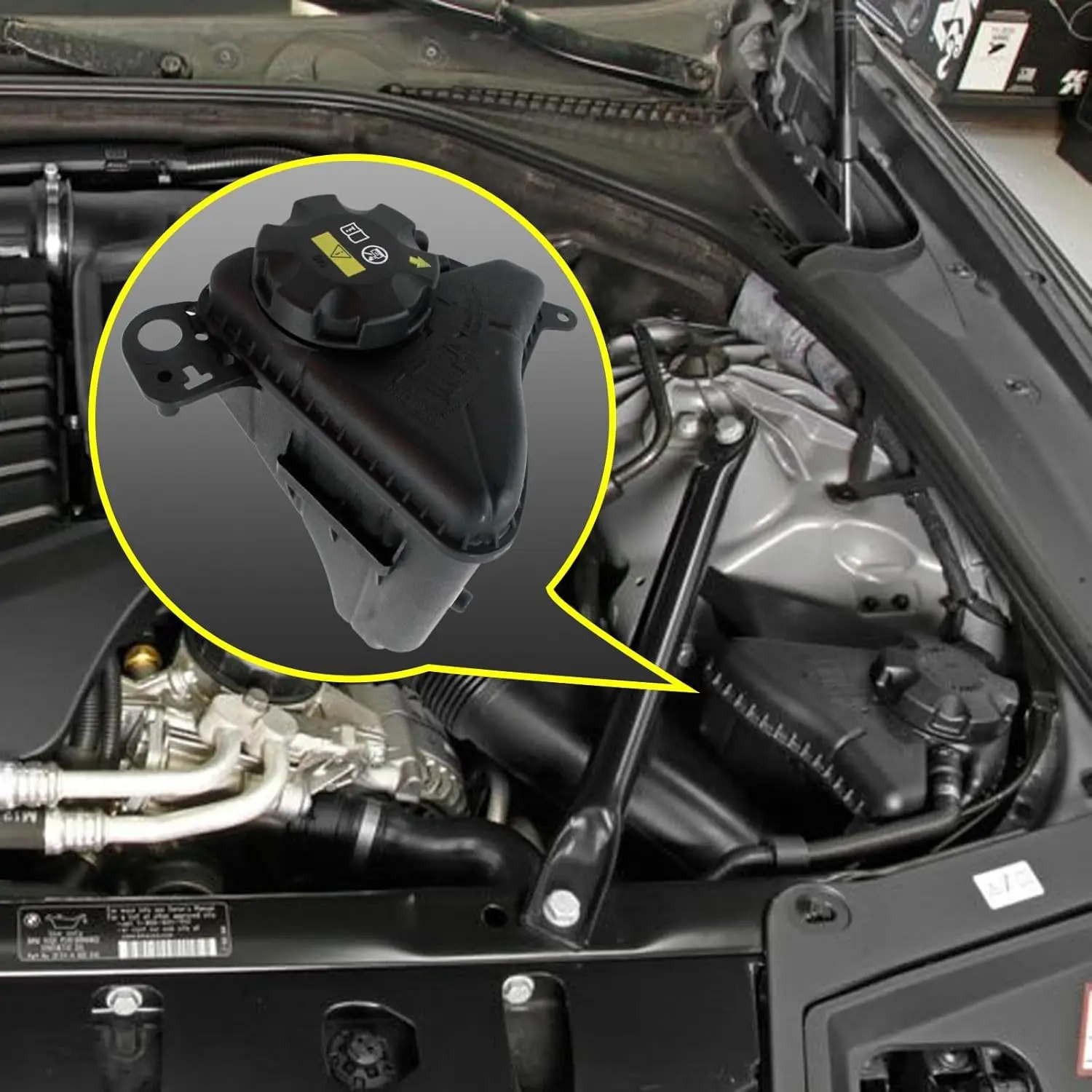 

17137647283 Coolant Reservoir Tank with Cap & Sensor For BMW 530i 535d 535d GT 640i 640i Gran Coupe 740i 740Ld ActiveHybrid 5