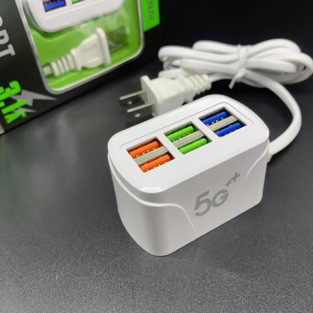 Phone Charger USB Power Strip Multifunctional Quick Charging 6 Ports USB Mini Extension Socket HUB Splitter