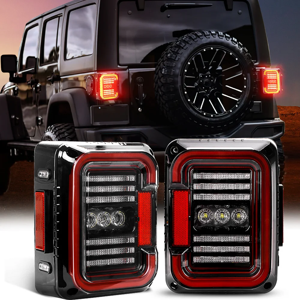 New Design Car Light Assembly LED Tail Lamp For Jeep Wrangler 2007-2017 JK JKU Break Back Up Light Reverse Turn Signal Lamp