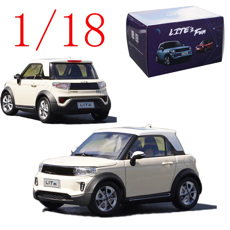 

Литая под давлением модель автомобиля из сплава BAIC в масштабе 1/18, BAIC BJEV LITE Afcfox Pale Yellow, игровые транспортные средства, игрушки для мальчиков, подарок, оригинальная коробка