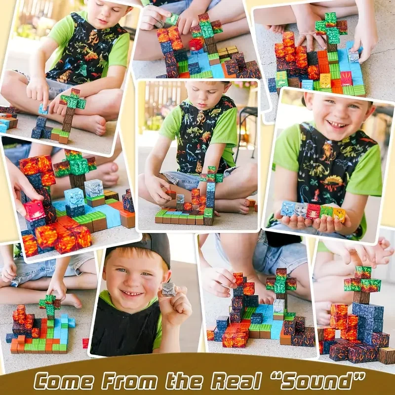 54pieces Kids Magnetic Building Plastic Stacking Coloring Creative Shape Educational Construction Stands Toy Blocks