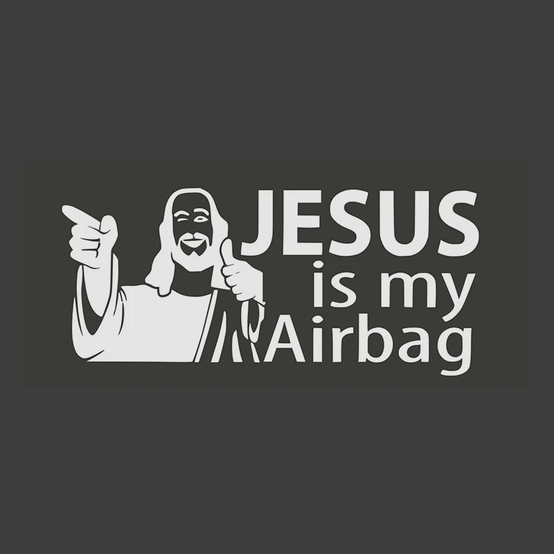 JESUS IS MY AIRBAG Vinyl Car Motorcycle Sticker Decals Black/Silver 15CM*6CM