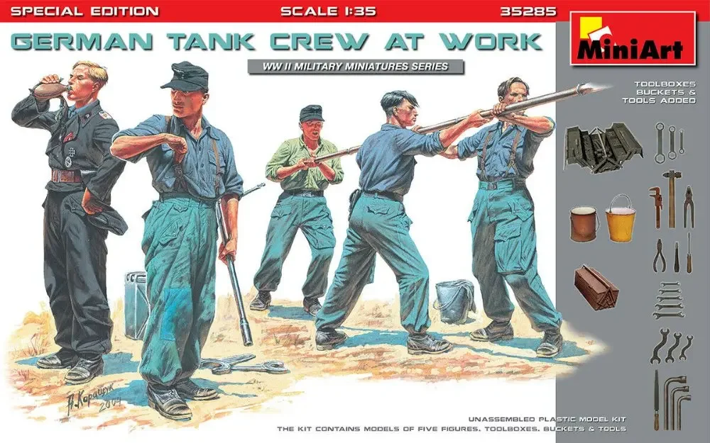 MiniArt 35285 1/35 German Tank Crew at Work. Special Edition - Assemble  Scale Model Kit