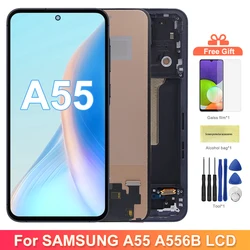 A55 TFT Screen Assembly for Samsung Galaxy A55 A556B A556B/DS LCD Display Digital Touch Screen with Frame Replacement