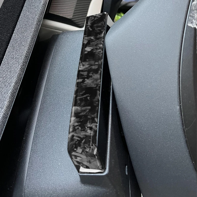 

Carbon Fiber Steering Wheel Top Panel Decoration Patch Car Stickers For 2021 Ford Mustang Mach E Interior Accessories