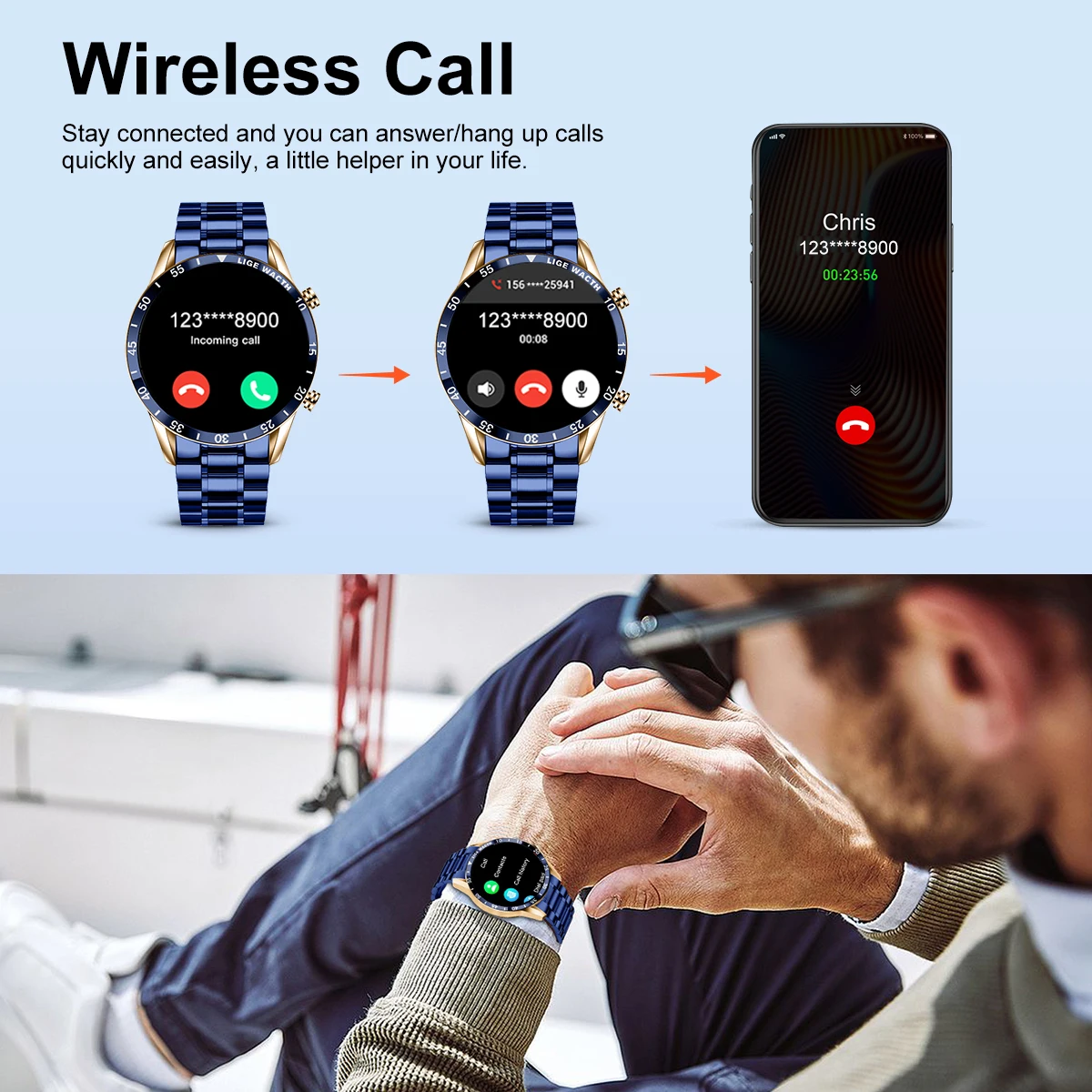 LIGE Smart Watch Men Fashion F - огляд і ціна Luxury Watch In The World