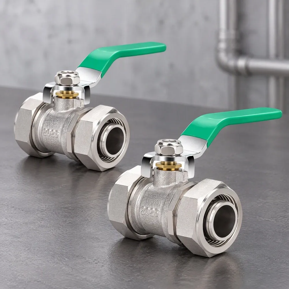 3/4 Inch Ball Valve Set 2PCS for Compressed Air Piping in Workshop For Garage Use Double O Ring Leak Free Design