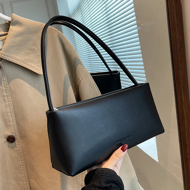 Fashion Retro Women Shoulder Bags All-Match Simple PU Leather Crossbody Bag 2023 New Commute Underarm Pack