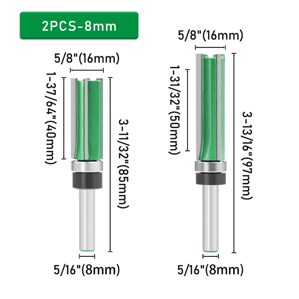 8mm 12mm Shank Four For Edge Router Bit Set Hardened Steel Carbide Tipped Woodworking Milling For Drawer Trimming Tool