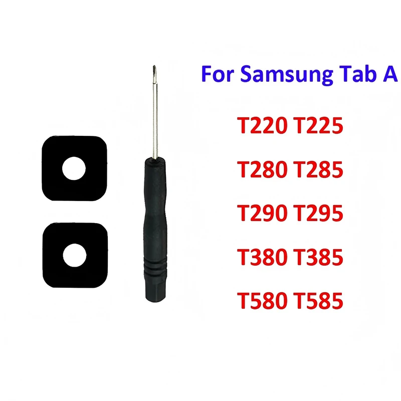 2 Peças de Lente de Vidro para Câmera Samsung Galaxy Tab T220 T225 T280 T285 T290 T295 T380 T385 T580 T585 P610 P615 T500 T505 X200 X205