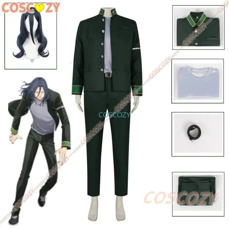 Anime Cosplay Wind Breaker Kyotaro Sugishita Cosplay Costume High School Uniform Coat Jacket Shirt Pants Belt Green Con Suit Boy