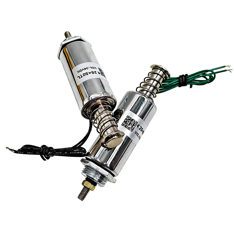 DC12V/24V Mini Push Pull Electromagnet 25X50TL 10-15mm Stroke 300g Force Crash Test Solenoid
