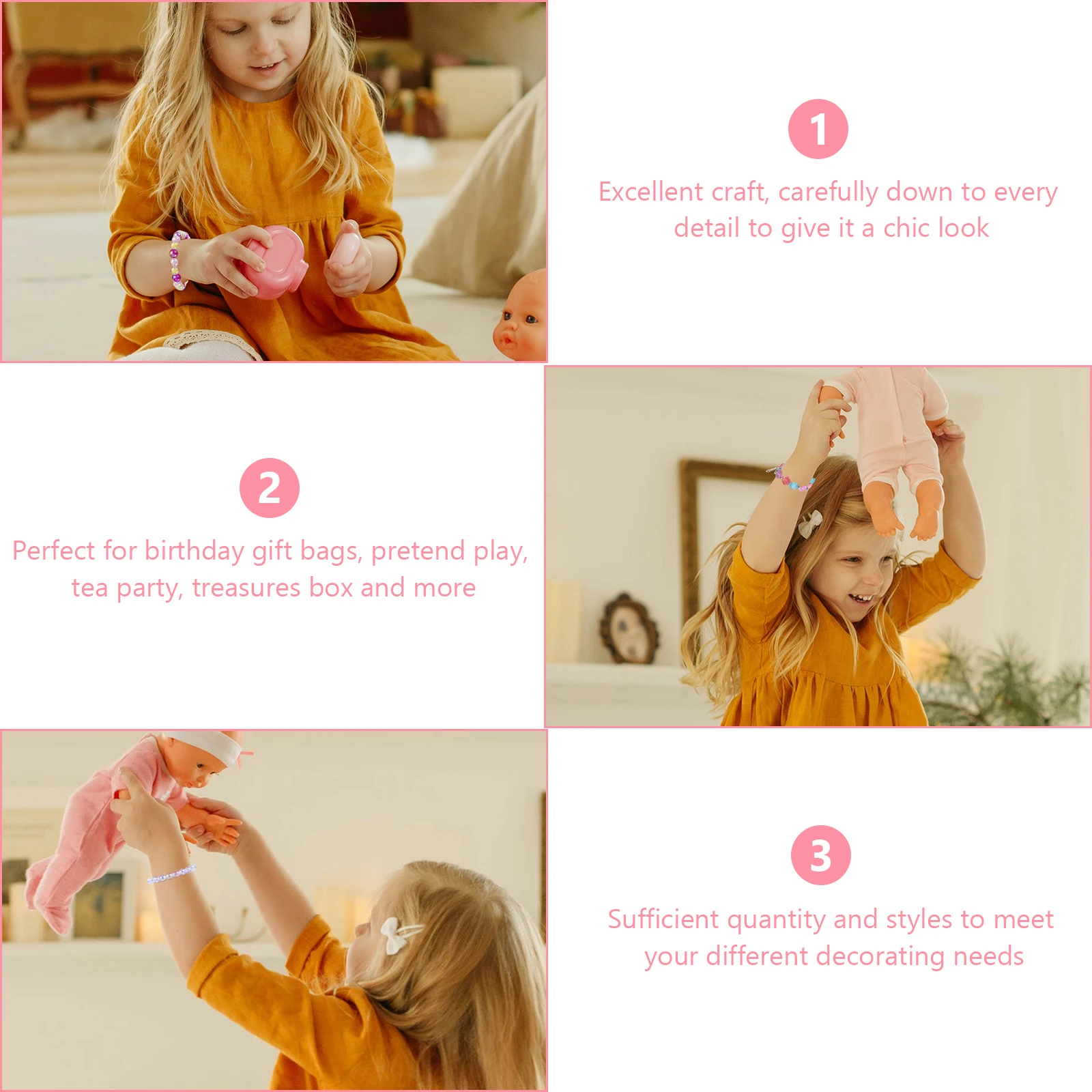 

6 Pcs Unicorn Bracelet Little Girls Jewelry Gift Kids Bracelets Children Beaded