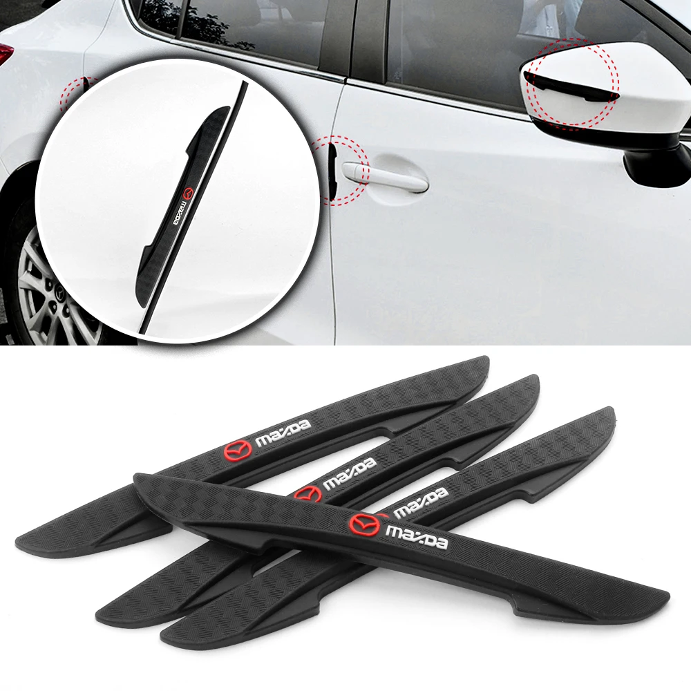 4pcs Rubber Car Door Edge Protector Sticker Anti Collision Anti-scratch Strips For Mazda 2 3 bk 6 gg gj gh CX3 CX5 CX7 CX9 CX30