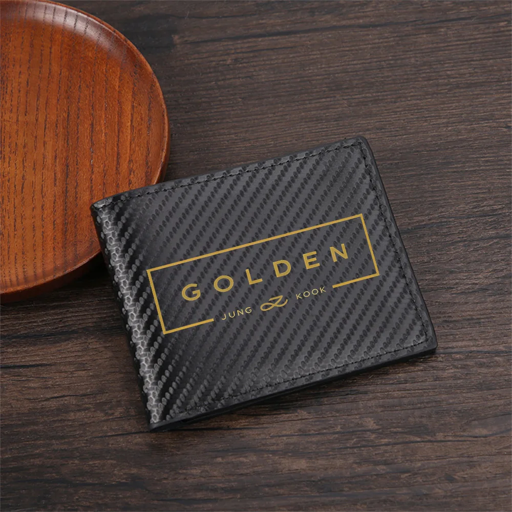 Golden letters block design Jung Kook Men's Wallets Simple Business Modern Stylish Printing Design Gifts For Father Boyfriend Ch