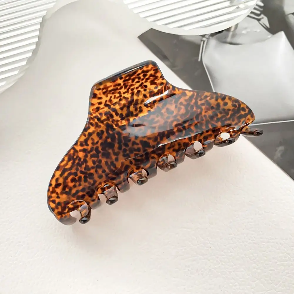 

Solid Color Fresh Acetate Hair Claw Leopard Printing Shark Clip Printing Shark Clip Headwear Hair Clip Tortoiseshell Hair Claw
