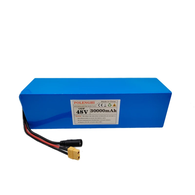 48V 30Ah 13S3P XT-60+DC 18650 rechargeable lithium-ion battery pack with built-in BMS circuit protection board