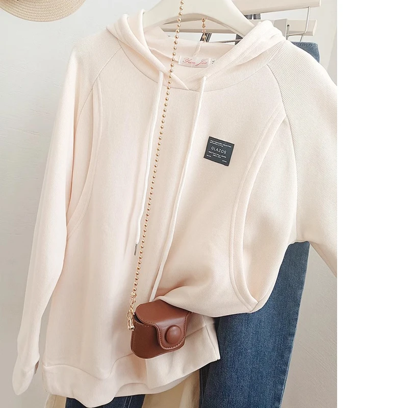 Hooded Raglan Sleeves Left And Right Opening Breastfeeding Pregnant Women Hoodies Solid Color Maternity Clothes 9210