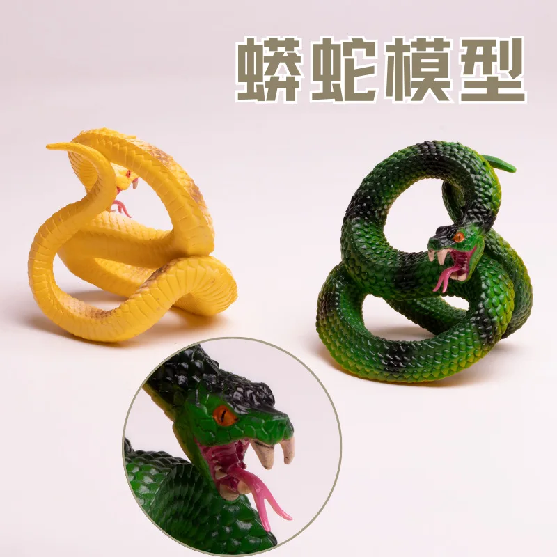 Simulation Forest Series Climbing Snake Gold King Cobra Prank Model Toy Realistic Reptile Plaything