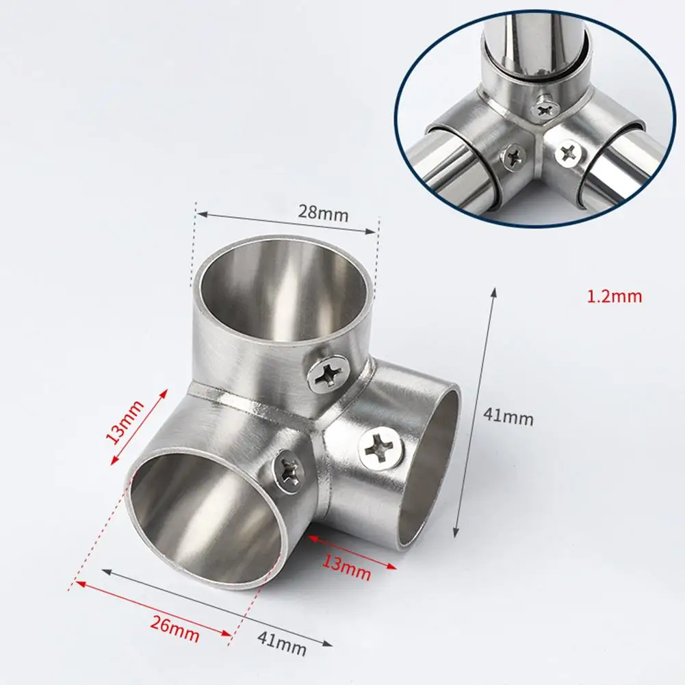 Morsetto per tubo con connettore flangiato per binario per vestiti Morsetto per tubo in acciaio inossidabile Connettore per tubo per vestiti Supporto per asta Morsetto fisso Hardware