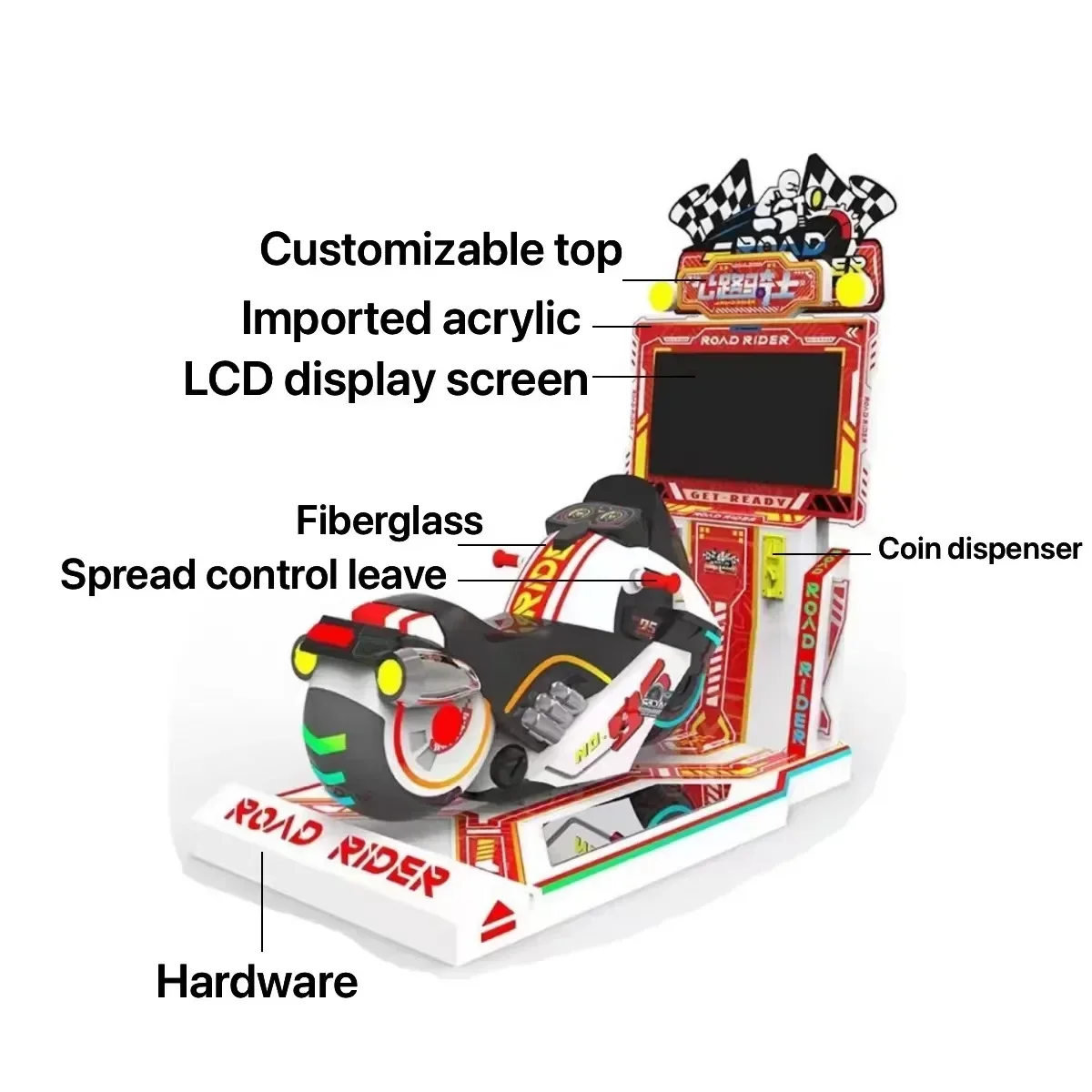 3D Simulation Motorcycle Racing Competitive Arcade Game Coin Operated 26 Inch HD LCD Screen Motorcycle Game Machine