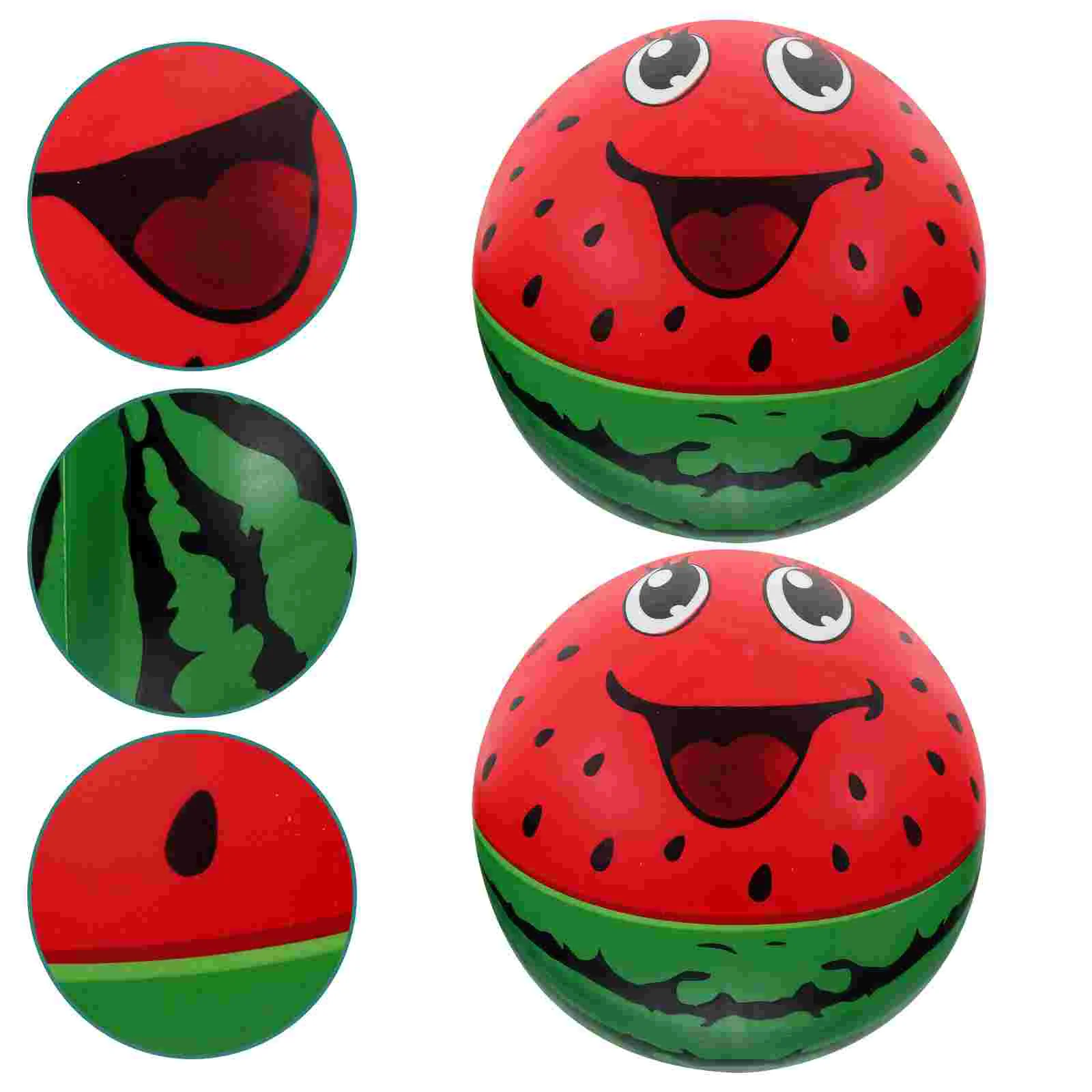 2 Pcs Inflatable Racket Ball Large Beach Watermelon Swimming Pool Balls Decorative Portable Kids