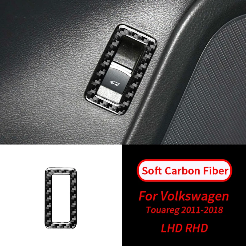 

For VW Touareg 2011-2018 Soft Carbon Fiber Tailgate Switch Panel Sticker Trim Car Interior Accessories Car Interior Supplies