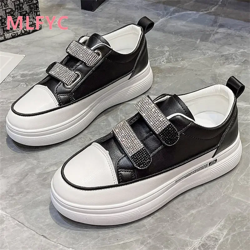 White shoes 2023 Autumn women\'s shoes New thick soled ladies shoes female flat shoes Casual shoes Sneakers