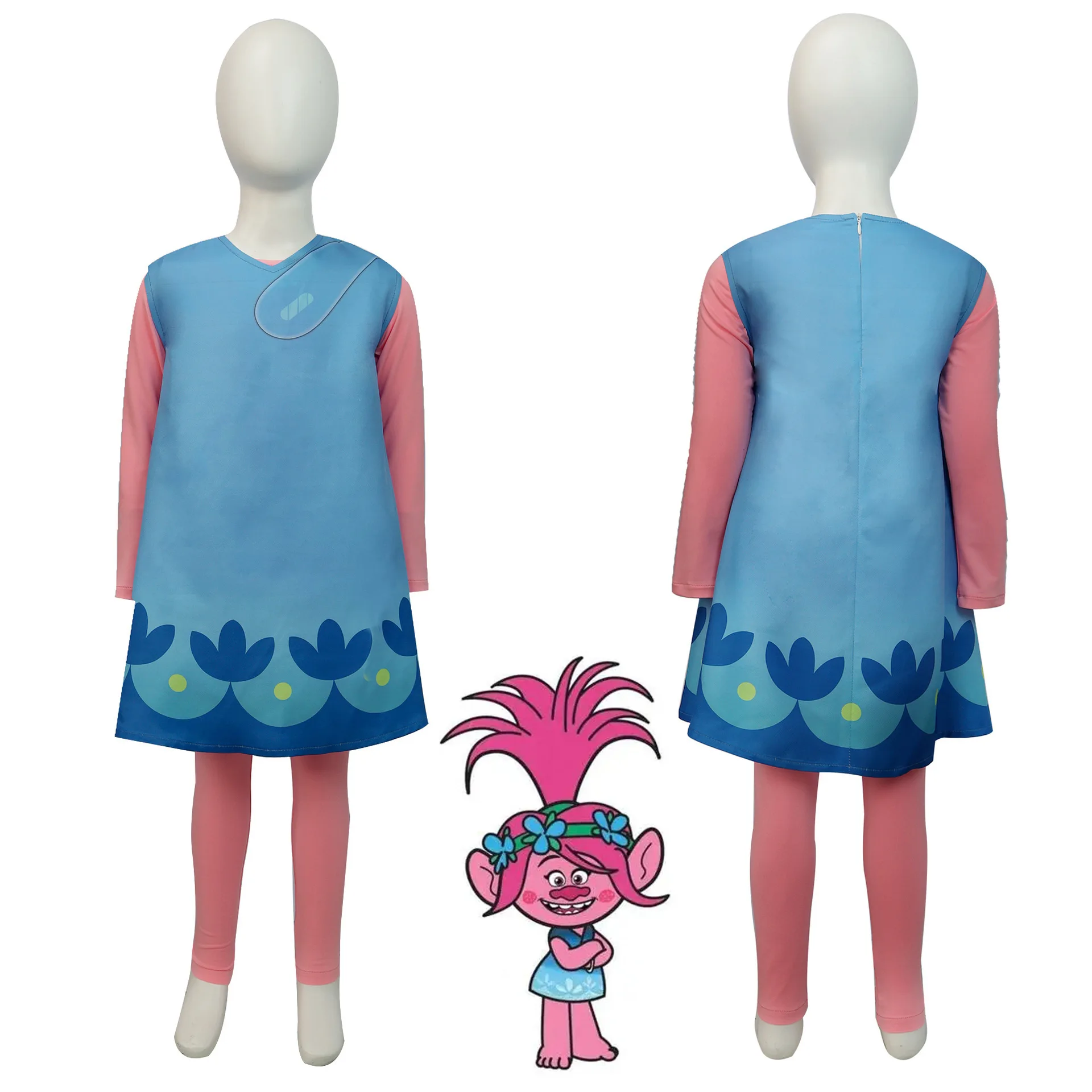 Disfraz de Trolls Poppy, disfraz de actuación para niños, disfraz de escenario