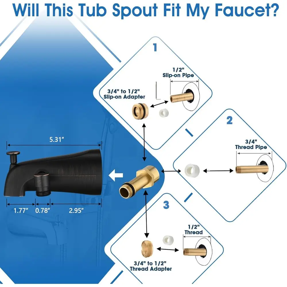 صنبور حوض استحمام برونزي مطلي بالزيت مع ميزة دش محمولة مكونة من 6 إعدادات