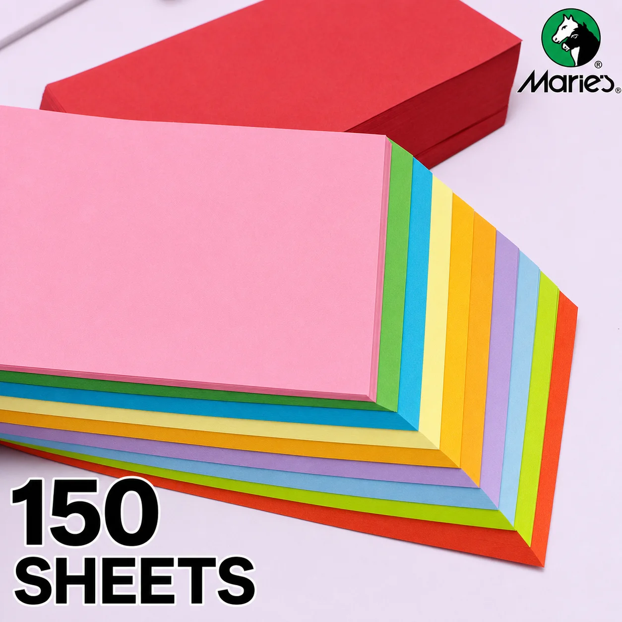 set-di-cartoncini-colorati-marie's-10-colori-150-fogli-per-biglietti-fai-da-te-ritagli-collage-arte-della-carta-artigianale