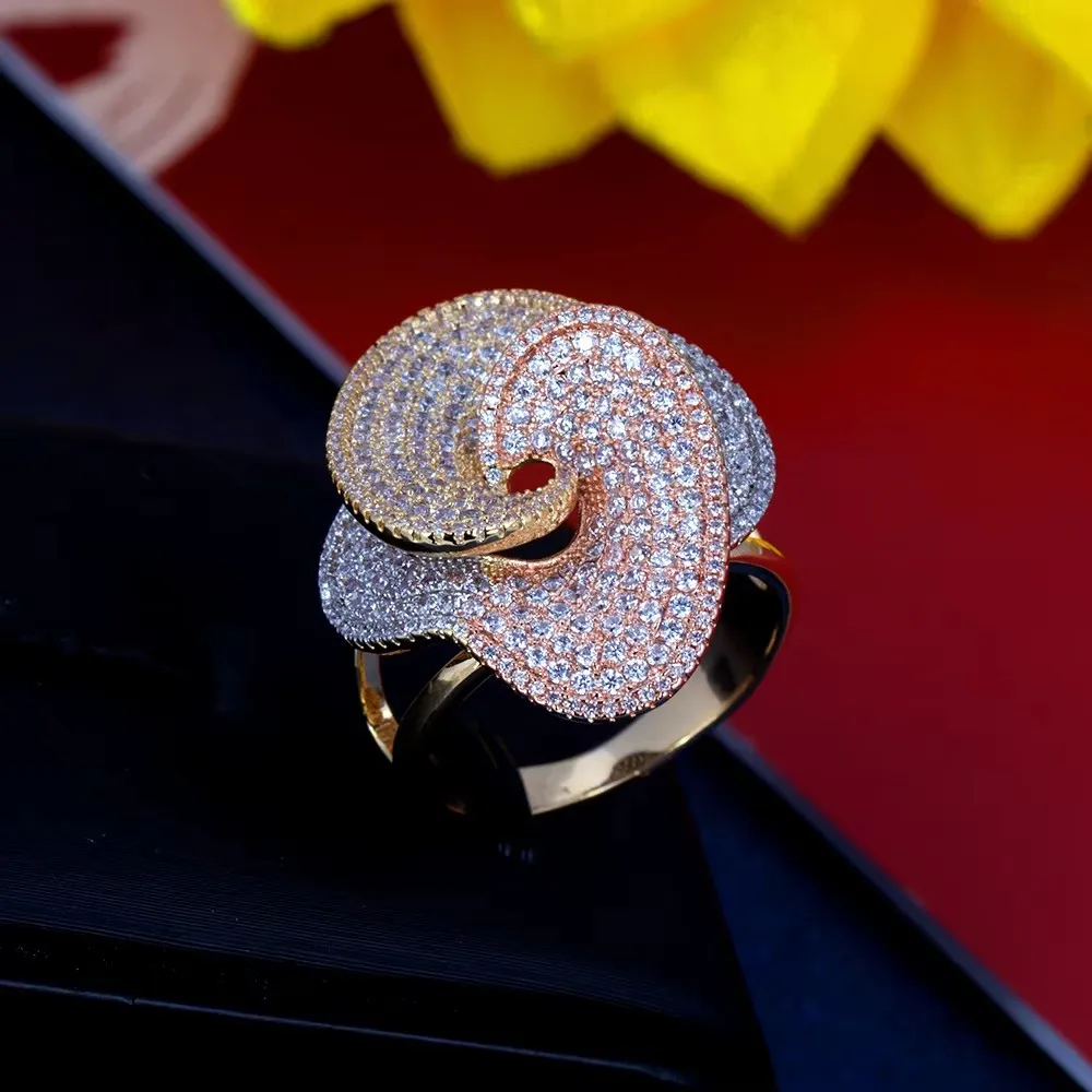 

JEWEL Romantic and Shiny Fashion Flower Rings High Quality AAA+ Cubic Zirconia Finger Ring Women Wedding Jewelry Birthday Gift
