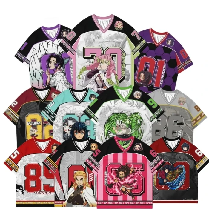 2026 Sommer Demon Slayer Retro Cosplay T-Shirt Herren Oversize 3D-Druck Kurzarm Familien-Unisex Kinder-Sportshirt