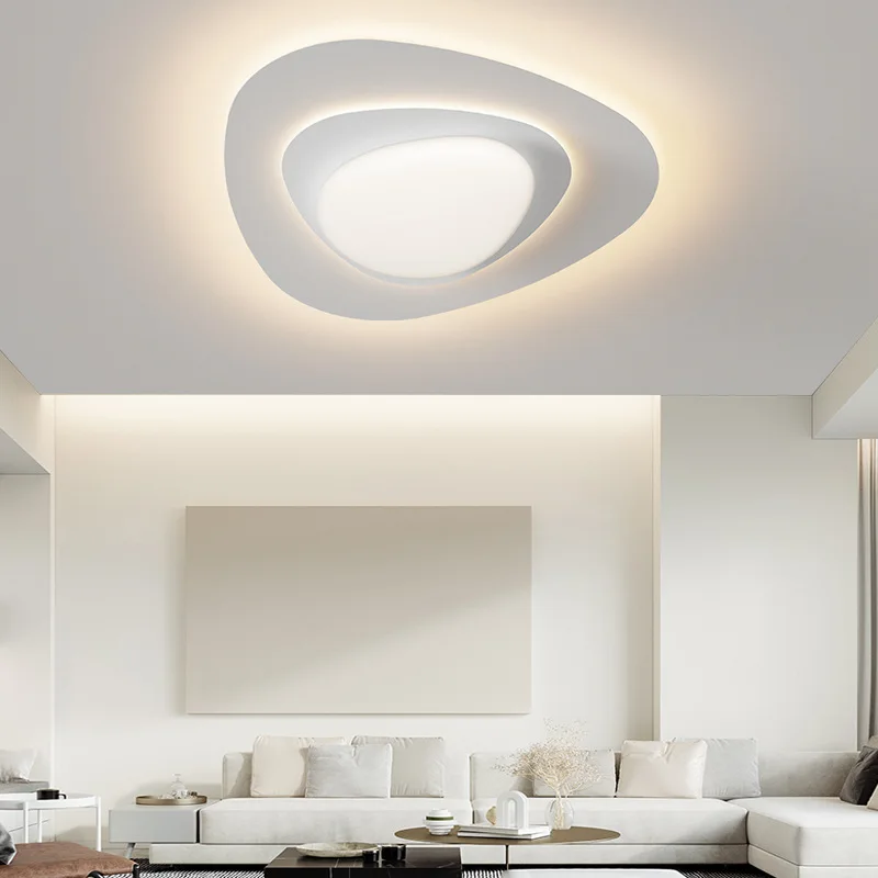 Minimalist White Modern Chandelier Bedroom Led Ceiling Lights Living Dining Room Study Home Nordic Ceiling Lamp plafond Triangle