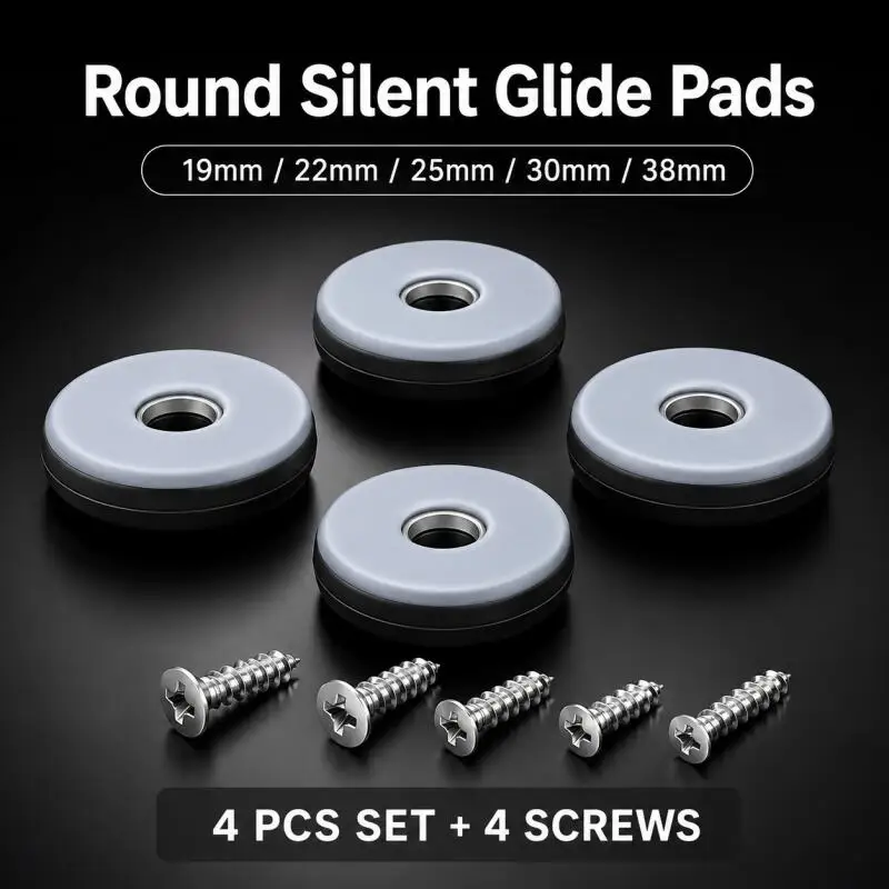 4~12pcs Screws Furniture Glides PTFE Heavy Duty Furniture Slip Mat Glide Mat For Sofa Bed Table Couch Dining Chairs