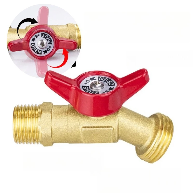 1/2,3/4 Standard NPT Threaded Faucet Brass Butterfly Handle Quick Opening Faucet Outdoor Garden Full Copper Faucet