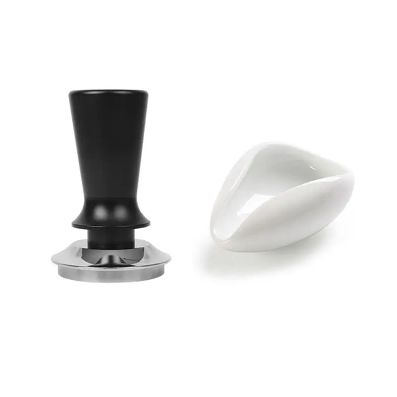 [N09RNew]58mm Coffee Tamper Adjustable Graduated 30Lb Espresso Spring Calibration Tamper Stainless Steel Flat Threaded Base