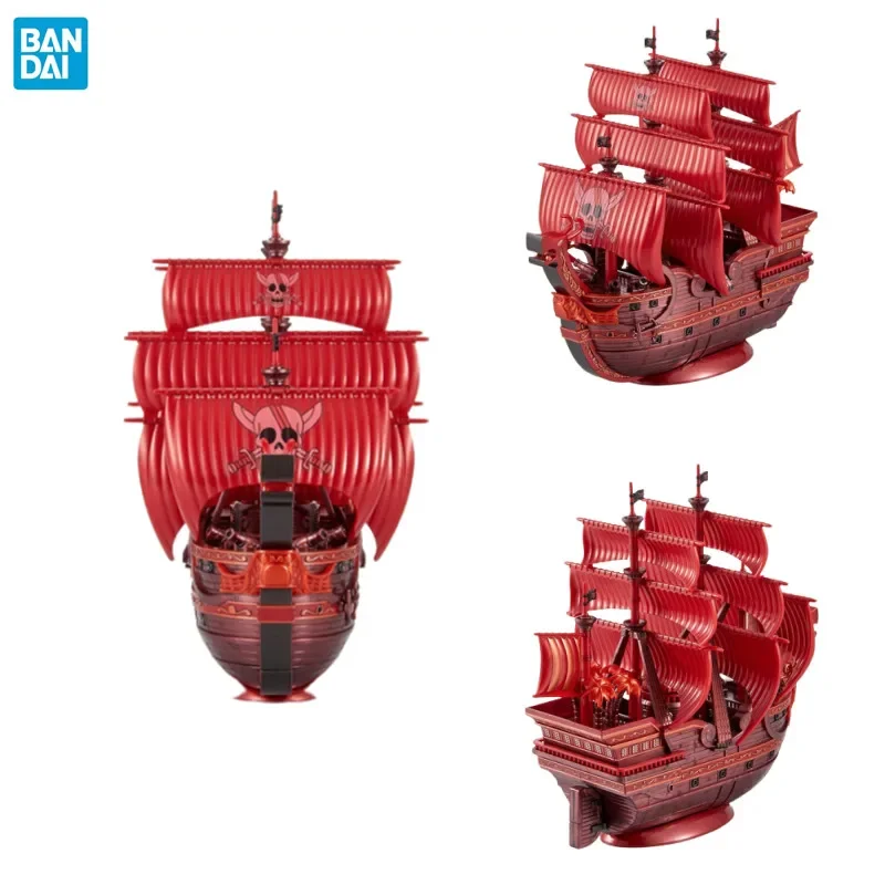 Bandai Original One Piece GRAND SHIP COLLECTION Anime Figure Commomoratlve FILM RED Anime Action Figure Assemble Toys Children