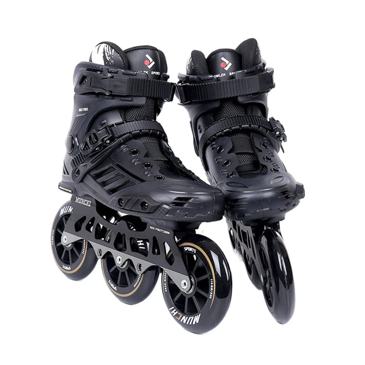 Popular in 2024 Roller Skate Shoes 85A 110mm*3 Wheel Black Speed Skating for Outdoor