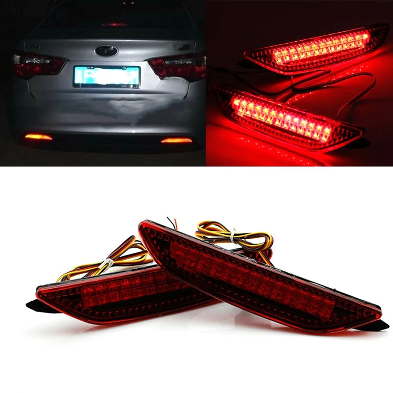 Car Rear Bumper Reflector Brake Lights Tail LED Warning Lights Accessories Lamp For Kia Rio K2 Sedan 2011-2014