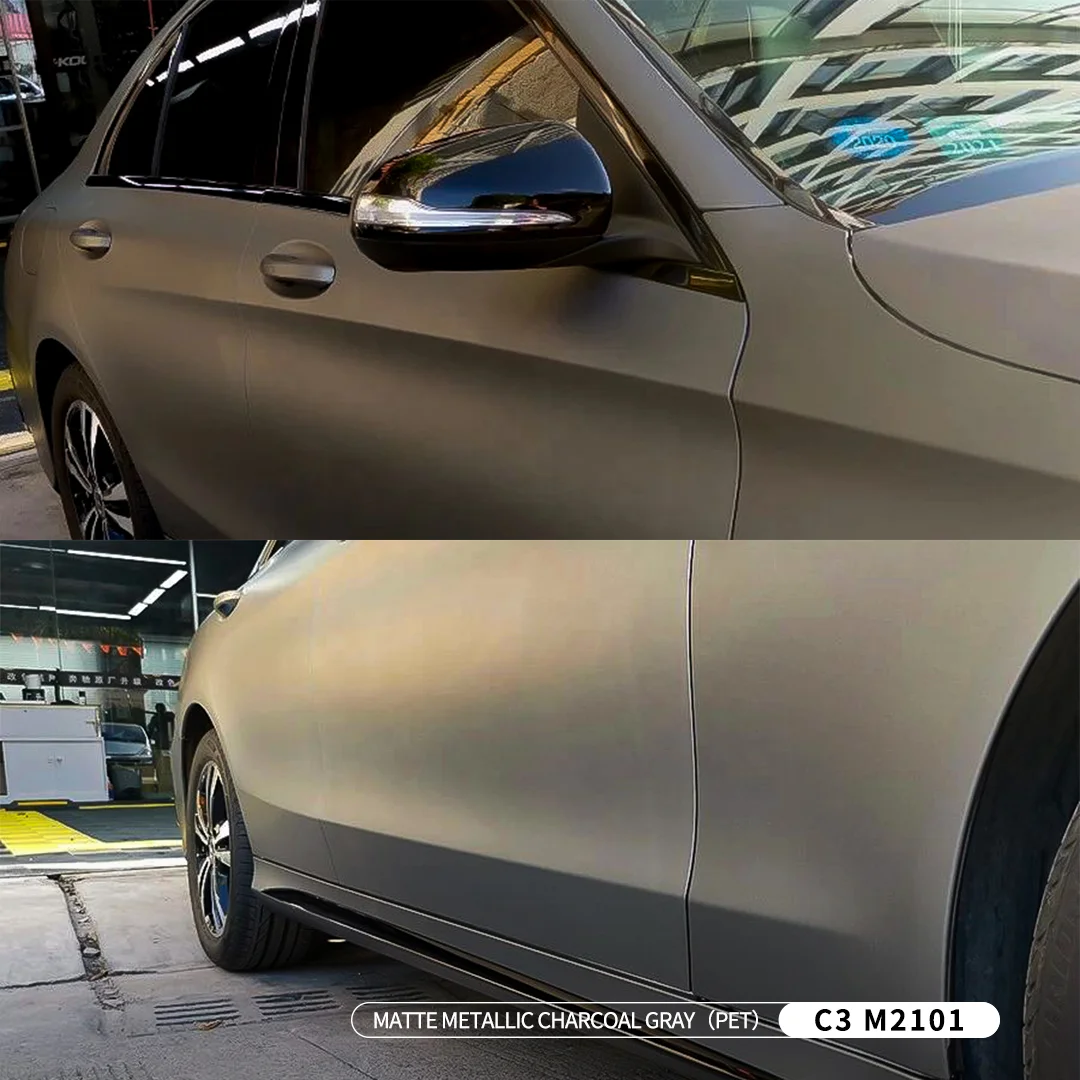 

2025 1.52x18M Carbins China Top Manufacturer Car Films PET Matte Metallic Charcoal Gray Colored Paint Protection Film