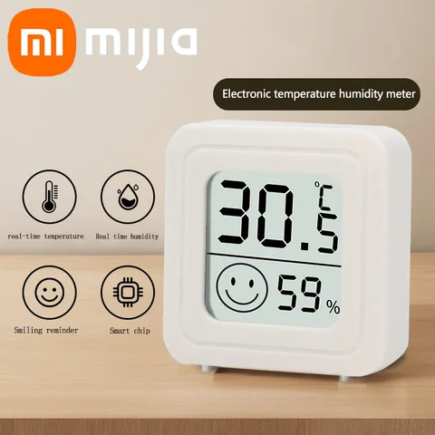 Xiaomi 미니 LCD 디지털 온도계 습도계 스위치 ° F/ ° C 실내 자기 온도 습도 측정기 센서 게이지 4개