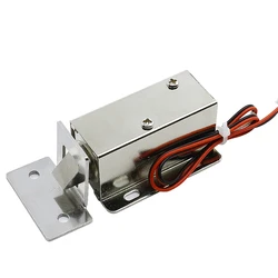 Fechadura eletromagnética pequena da porta, fechamento elétrico do parafuso, controle de acesso, CC 12V, 24V