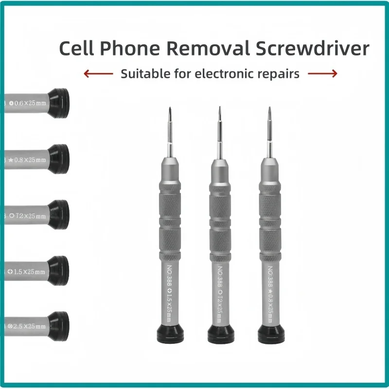 Destornillador de aleación de aluminio 388, destornillador de extracción de Apple de cinco estrellas, cruz pequeña, herramientas de reparación de teléfonos Android