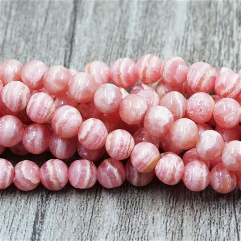 

Noble Natural Rhodochrosite beads 3/4/5/6/7 MM Round Argentina Smooth Rhodonite Stone Rose Pink Dialogite Charm Bead DIY Jewelry